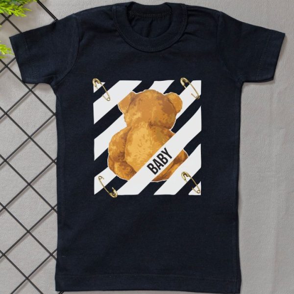 Camiseta Curta Infantil Estampada Urso Baby