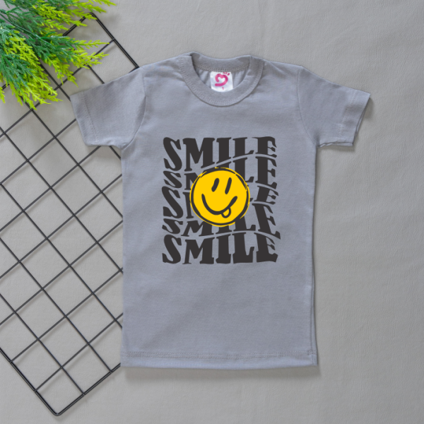 Camiseta Curta Infantil Menino - Smile Cinza