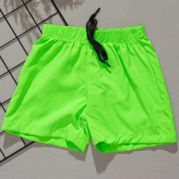 Short Infantil Tactel com Cordinha Mauricinho Verde Neon