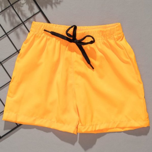 Short Infantil Tactel com Cordinha Mauricinho Laranja Neon