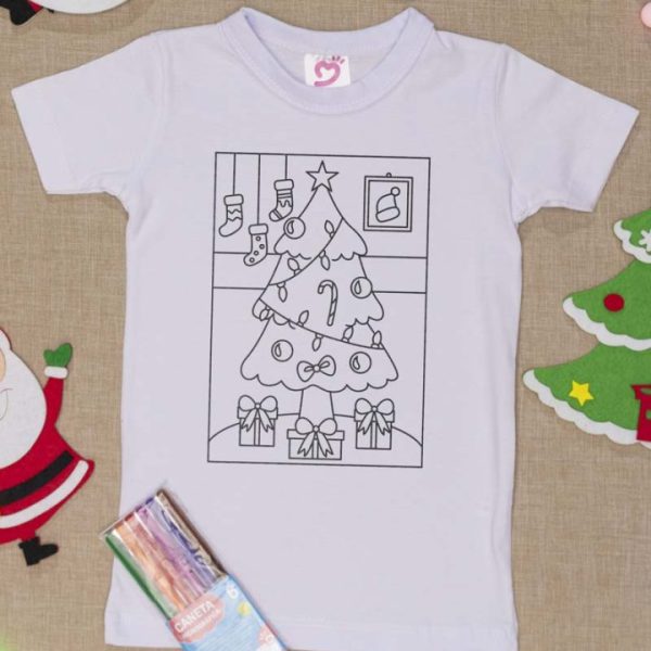 Camiseta Curta Infantil Mágica - Natal Pinheiro