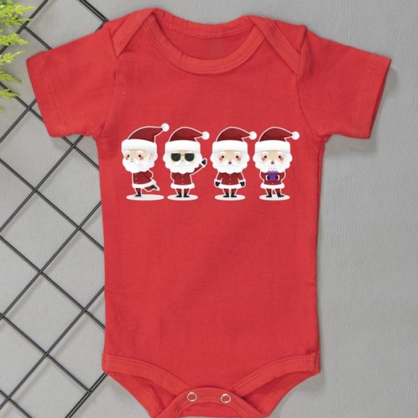 Body Curto para Bebê Natal Papai Noel