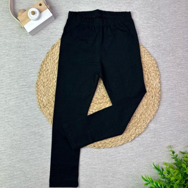 Legging Cotton Infantil Preta Lisa