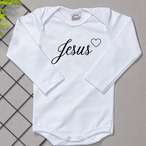 Body para Bebê Manga Longa Jesus
