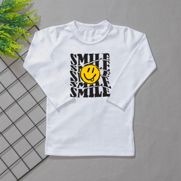 Camiseta Longa Infantil Estampada Smile