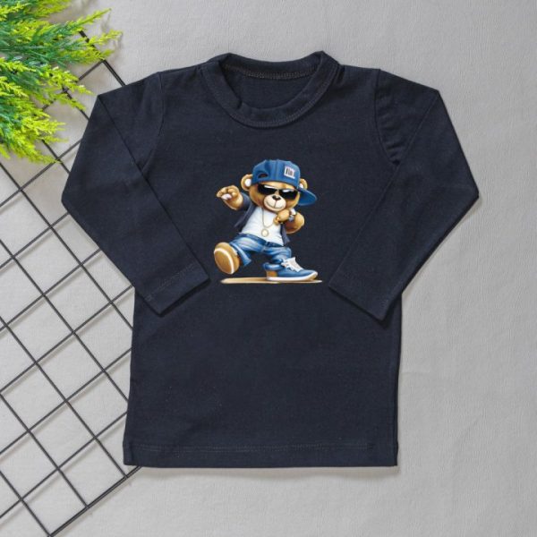 Camiseta Longa Infantil Estampada Boyzinho Azul