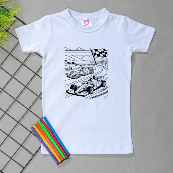 Camiseta Curta Infantil Mágica - Carro de Corrida