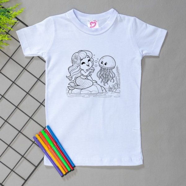 Camiseta Curta Infantil Mágica - Sereia