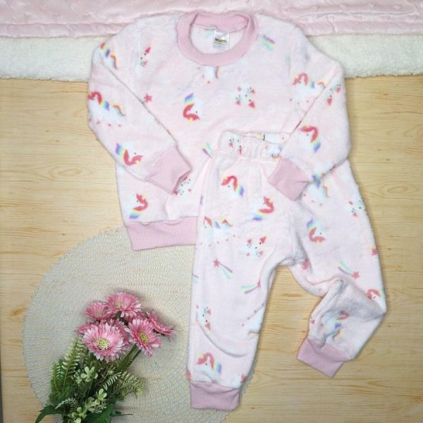 Conjunto Fleece Pijama Blusa e Calça Unicórnio