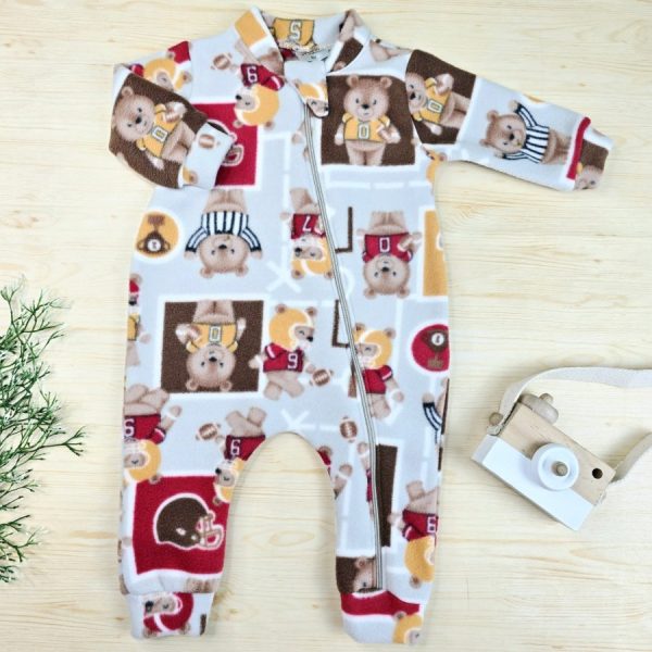 Macacão Soft Pijama Bebê Menino - Urso Americano