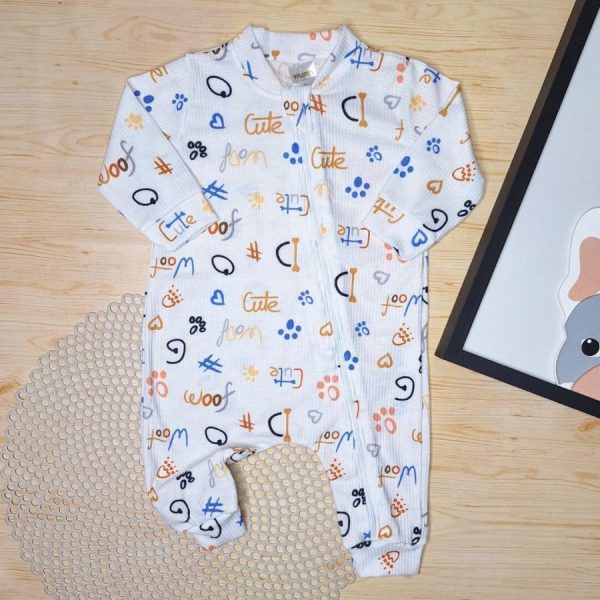 Macacão Longo Canelado Com Zíper Dog Woof