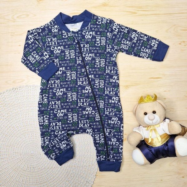 Macacão Longo Algodão Azul - Game