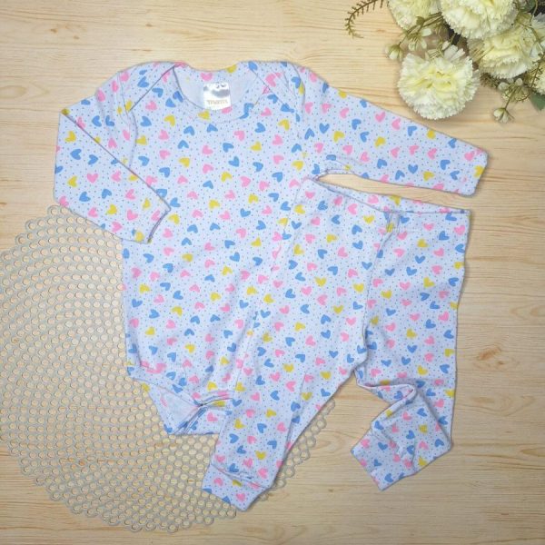 Pijama Body e Calça Algodão Pagão - Coração Neon
