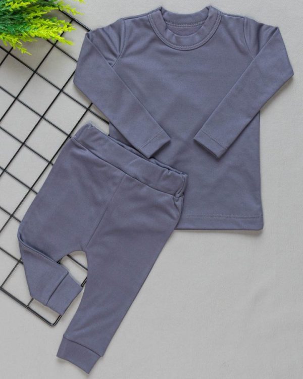 Conjunto Infantil Térmico Cinza A Pronta Entrega