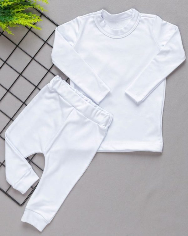 Conjunto Infantil Térmico Branco  A Pronta Entrega