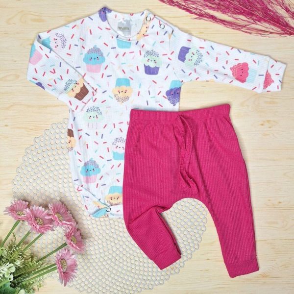 Conjunto Body e Calça Canelado Cupcake