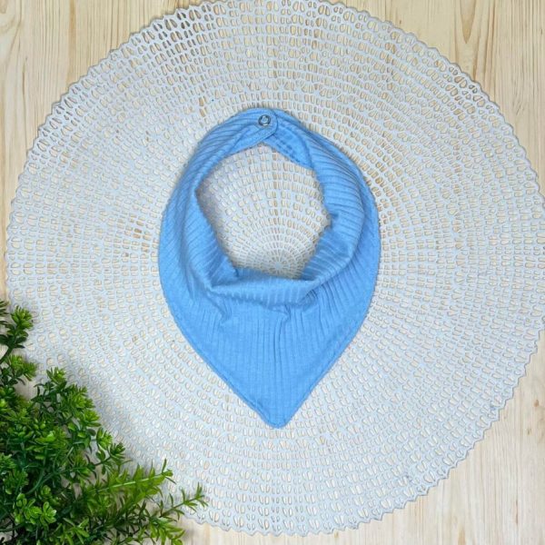 Bandana Canelado para Bebê Azul Bebê