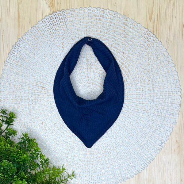 Bandana Canelado para Bebê Azul Marinho