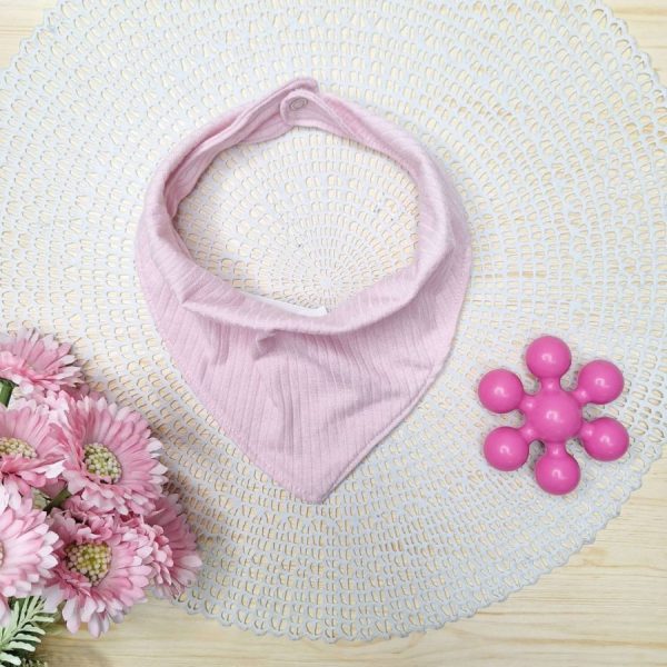 Bandana Canelado para Bebê Rosa Bebê