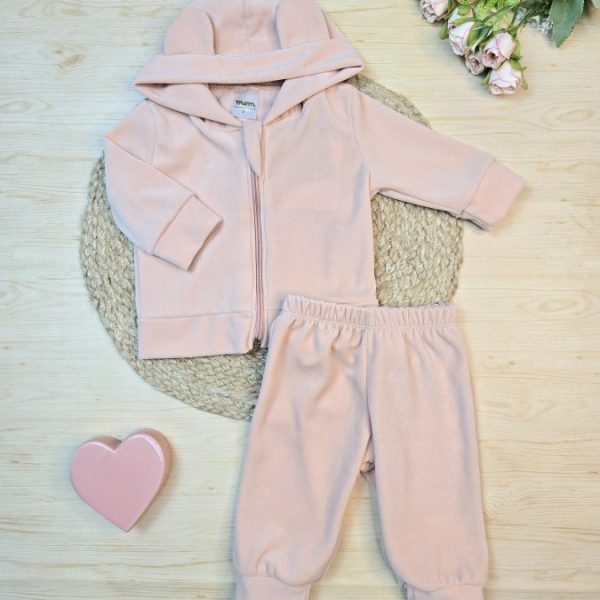 Conjunto Plush Premium Orelhinha Salmão