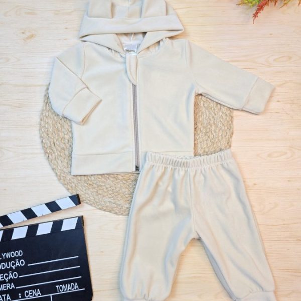 Conjunto Plush Premium Orelhinha Bege