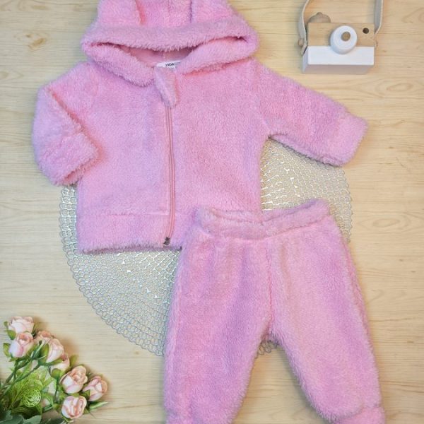 Conjunto Sherpa Orelhinha Rosa