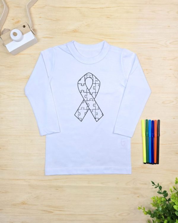 Camiseta Infantil Manga Longa Mágica - Autismo Símbolo