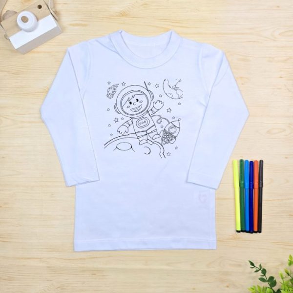 Camiseta Longa Infantil Mágica  - Astronauta