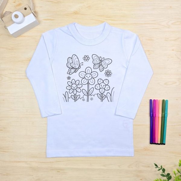 Camiseta Longa Infantil Mágica - Jardim Encantado
