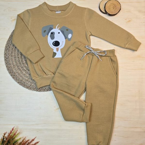 Conjunto de Moletom com Gola Caramelo - Dog