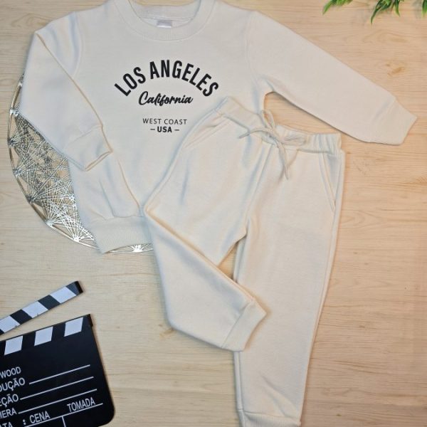 Conjunto de Moletom com Gola Off - Los Angeles