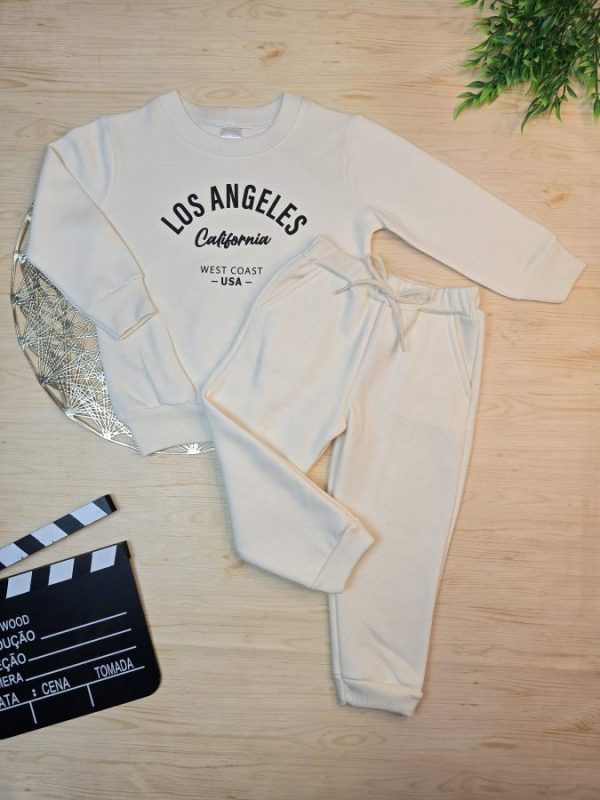 Conjunto de Moletom com Gola Off - Los Angeles