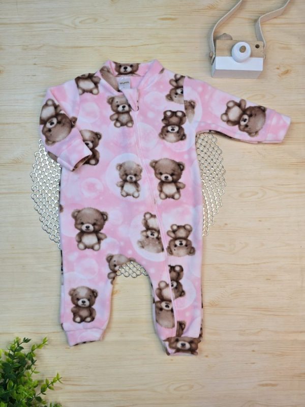 Macacão Pijama Soft Rosa Ursinhas