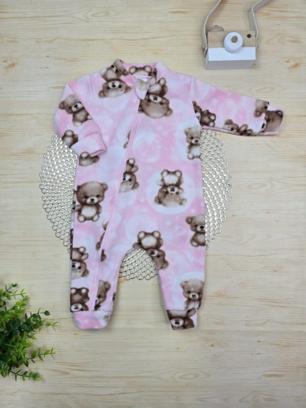 Macacão Pijama Soft Rosa Ursinhas