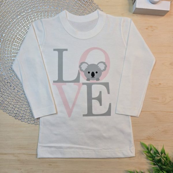 Camiseta Longa Infantil Estampada Off- Love