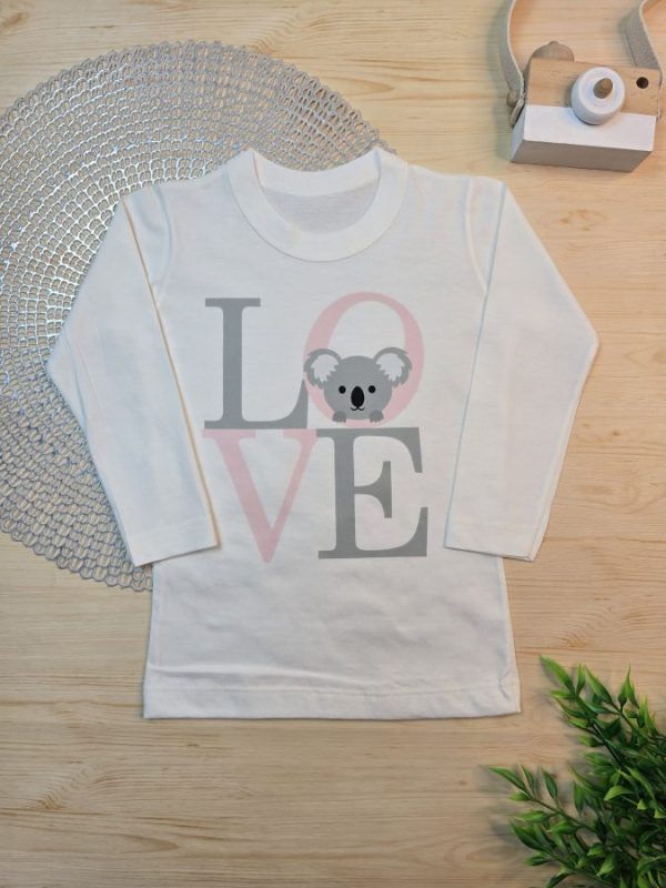 Camiseta Infantil Manga Longa Tradicional Off- Love