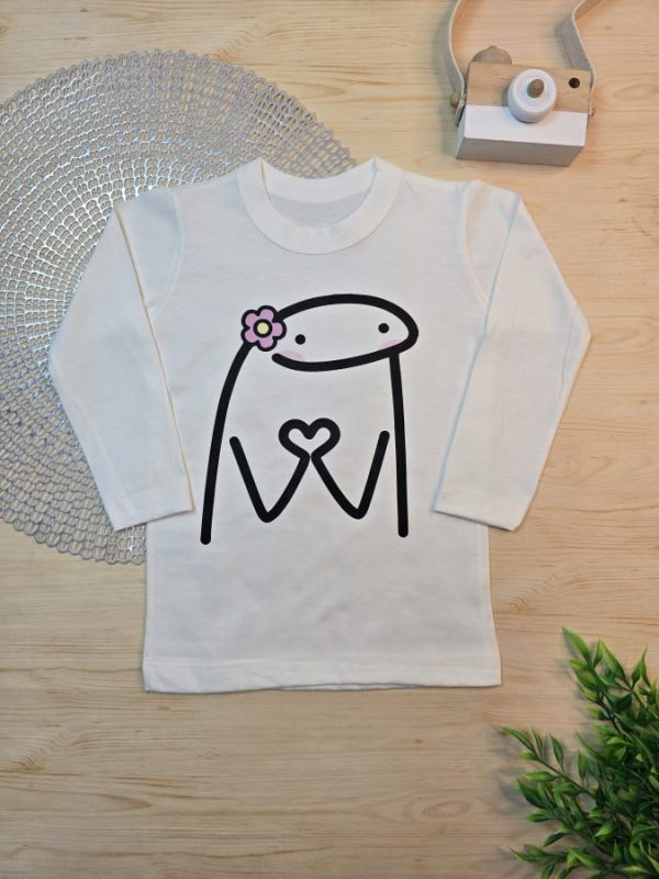 Camiseta Infantil Manga Longa Tradicional Off- Bichinho