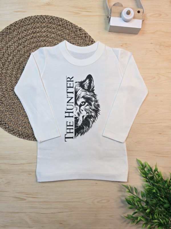 Camiseta Infantil Manga Longa Tradicional Off - Lobo