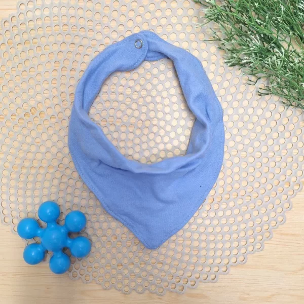 Babador Bandana Algodão Azul Bebê