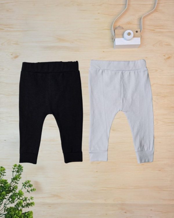 Kit 2 Calças em Cotton para Bebê – Preta e Branca