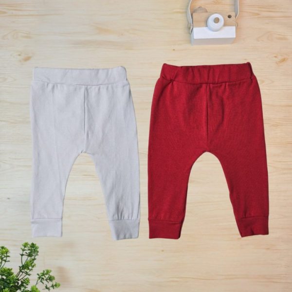 Kit 2 Calças em Cotton para Bebê – Vermelha e Branca