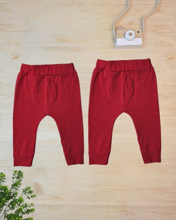 Kit 2 Calças em Cotton para Bebê – Vermelha