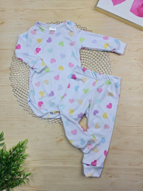 Conjunto Térmico Body/Calça - Corações Coloridos