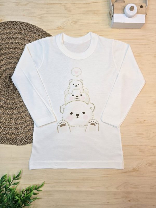 Camiseta Infantil Manga Longa Tradicional Off Ursinhas