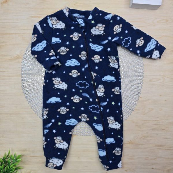 Macacão Longo Soft Pijama - Marinho Carneirinhos
