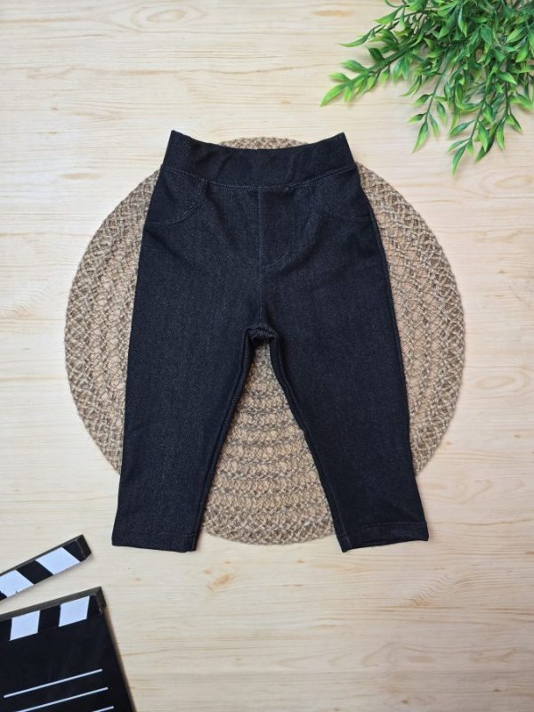Calça Imita Jeans Unissex Denim - Preto