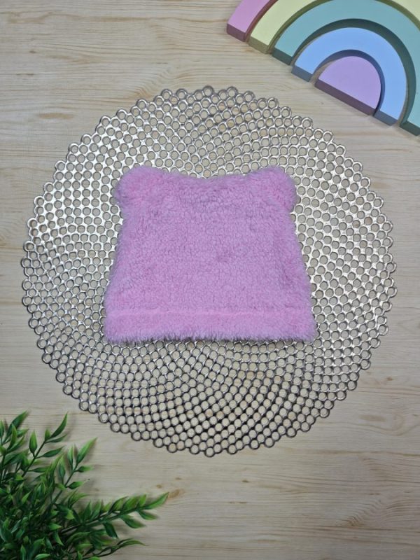 Touca Baby Sherpa Orelhinha - Rosa