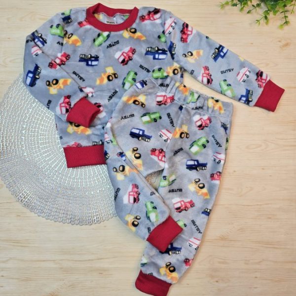 Conjunto Fleece Pijama Blusa e Calça Cinza - Caminhão