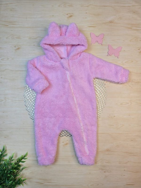 Macacão Sherpa com Orelhinha - Rosa