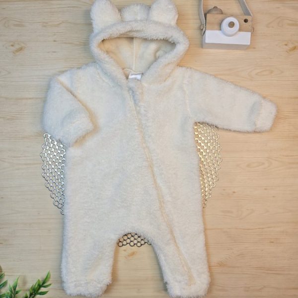 Macacão Longo Sherpa com Orelhinha - Off